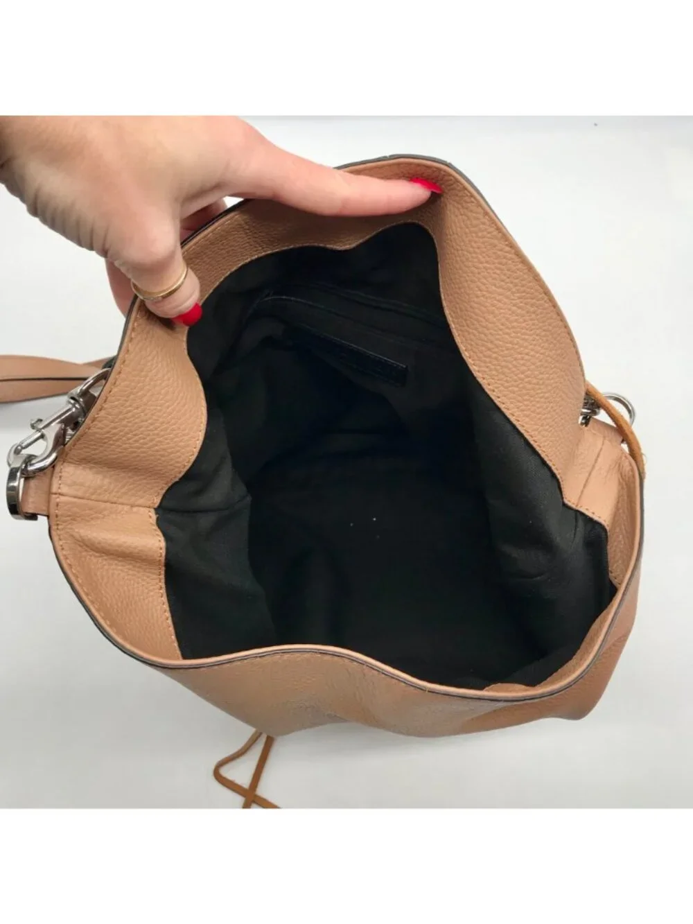 Rebecca Minkoff Tan Pebbled Leather Slim Regan Hobo Bag